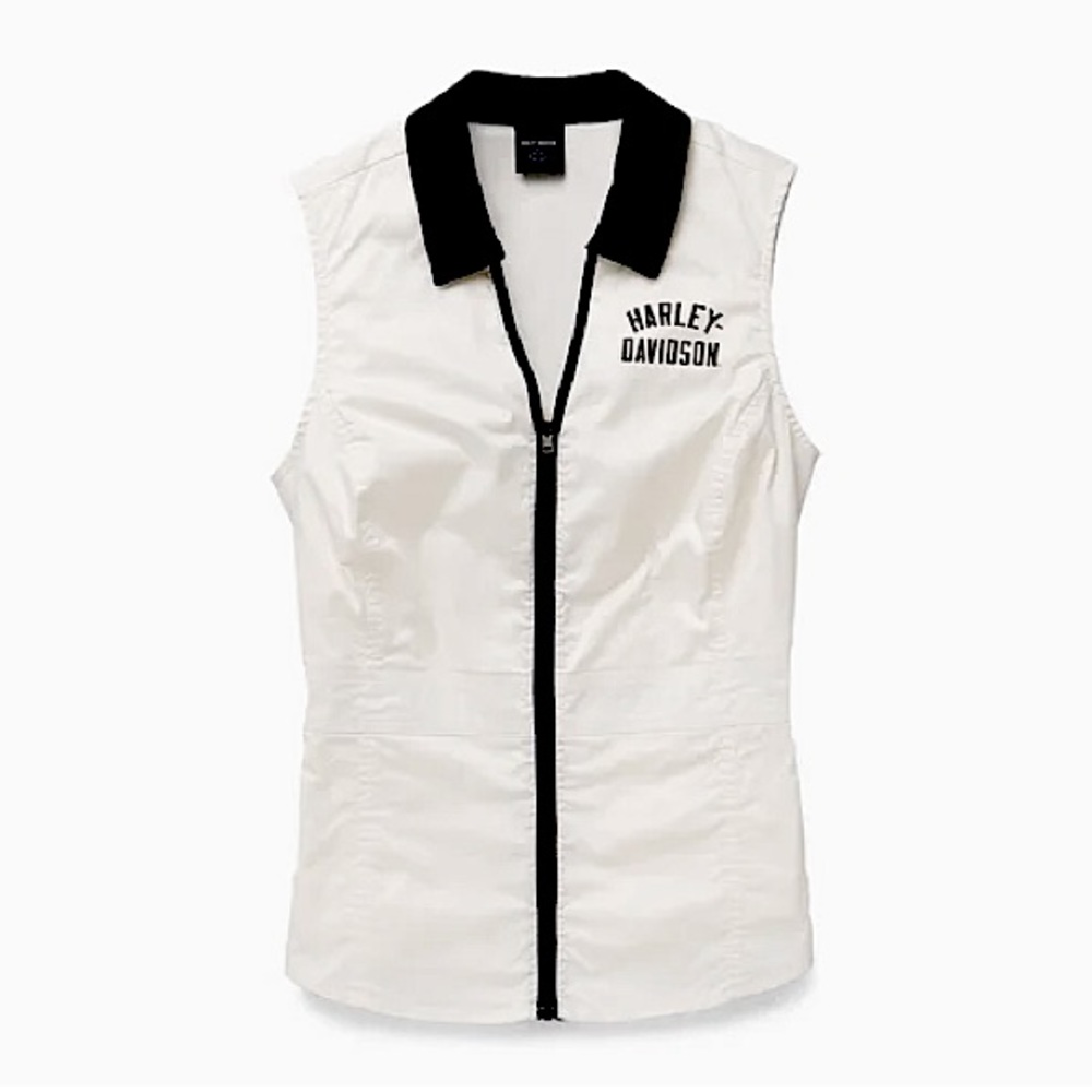 Harley Davidson Ritual Bar & Shield Sleveless Zip-Up Shirt